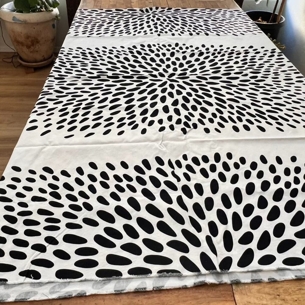 Ikea Fabric 2011 Anna Salander Design 58.5"X 138" Black and White Cotton